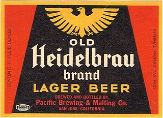 1939 Old Heidelbrau Lager Beer 11oz Label WS50-20 San Jose, California