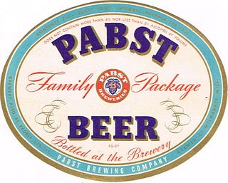 1940 Pabst Beer Quart Label WI286-110 Milwaukee, Wisconsin
