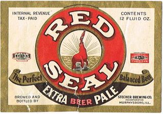 1934 Red Seal Extra Pale Beer 12oz Label IL87-13 Murphysboro, Illinois