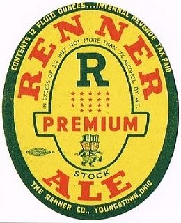 1948 Renner Premium Stock Ale 12oz Label OH95-08 Youngstown, Ohio