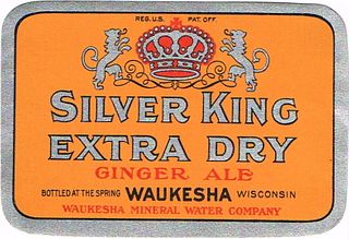 1940 Silver King Extra Dry Ginger Ale 12oz Label Waukesha, Wisconsin
