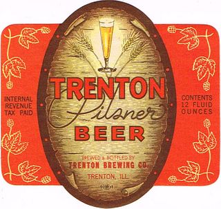 1938 Trenton Pilsner Beer 12oz Label IL105-18 Trenton, Illinois