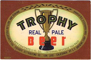 1938 Trophy Real Pale Beer 11oz Label WS47-01 San Francisco, California