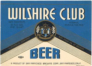 1939 Wilshire Club Beer Quart Label WS47-08 San Francisco, California