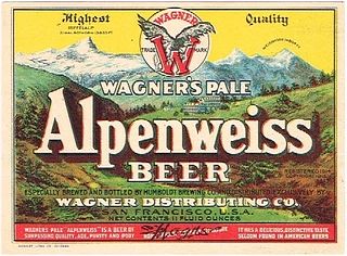 1917 Alpenweiss Beer 11oz Label WS5-25 Eureka, California