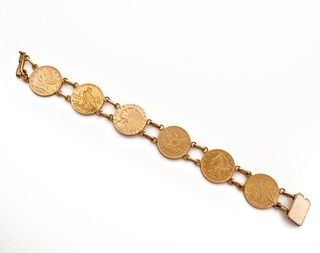 Antique Liberty Head Gold Coin Bracelet