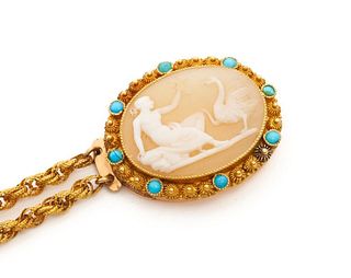 Exceptional circa 1830 18k gold carved cameo bracelet classic mythological scene