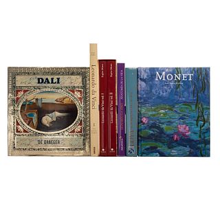 Libros sobre pintores europeos. Dalí / Leonardo da Vinci / Goya, su tiempo, su vida, su obra. Piezas: 7.