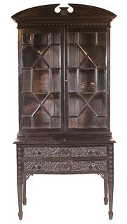 George III Style Hardwood Secretary Bookcase
