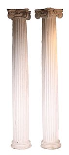 Pair of Painted Wood Classical Style Columns