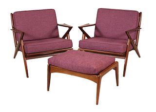 Pair of Poul Jensen for Selig "Z" Armchairs
