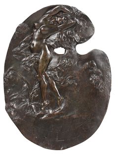 Alexandre Charpentier, Bronze Palette with Nude