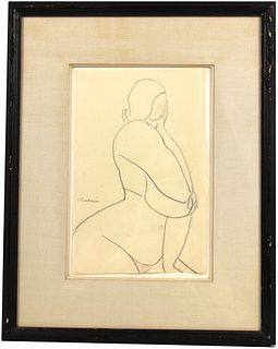 Gaston Lachaise, Drawing, "Woman"
