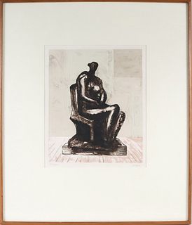 Henry Moore, Color Lithograph, Seated Figure