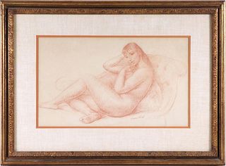 Leon Kroll, Drawing, Reclining Woman
