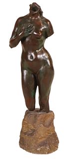 Leonardo Bistolfi, Bronze, "Nude in Contrapposto"