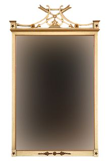 Neoclassical Style White and Gold Painted Mirror