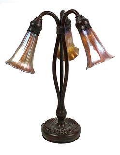 Tiffany & Co. Bronze & Favrile Tulip Table Lamp