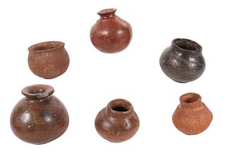 Six Pre-Columbian Pottery Diminutive Vessels