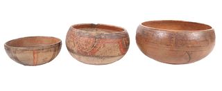 Three Pre-Columbian Painted Pottery Bowls