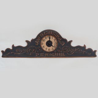 Scottish Jas M. Chisholm, Penicuik Painted Wood Clock Trade Sign