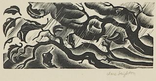 Clair Leighton (British/American, 1898-1989) "Rain"