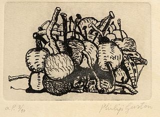 Signed Philip Guston Artists Proof Lithograph, Summer