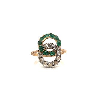 18k Diamond Emerald Ring