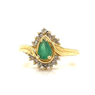14k Emerald Diamond RingÂ 