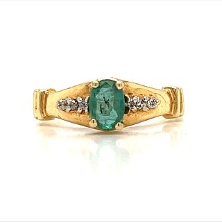 14k Emerald Diamond Engament RingÂ 