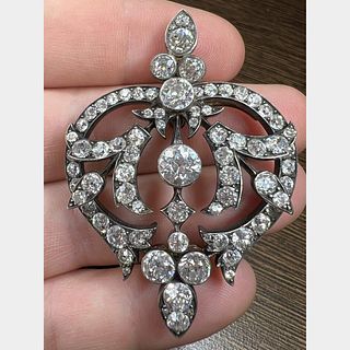Victorian 18K & Silver Diamond Pendant
