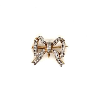 Art Deco 18kÂ  Diamond Bow Brooch