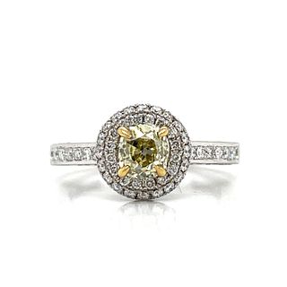 Fancy Yellow GIA Diamond Engagement RingÂ 