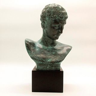 Vintage Bronze Sculpture Greek Bust Ephebe of Marathon