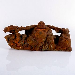 Large Vintage Cast Iron Sculpture of Buddha