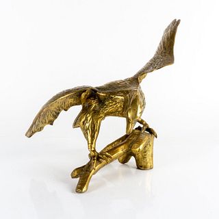 Vintage Large Gold Tone Brass Eagle Statue