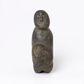 Inuit Stone Sculpture, Mother and Child