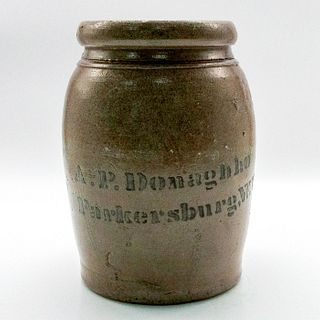 A.P. Donaghho Parkersburg WV Antique Stoneware Pottery Jar