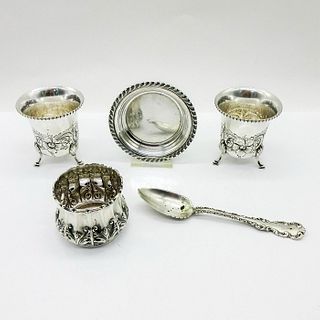 5pc Antique Gorham, Whiting Sterling Silver Dishes & Spoon