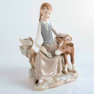 Girl with Calf 1004813 - Lladro Porcelain Figurine