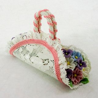 Small Pink Flower Basket 1011559 - Lladro Porcelain Figurine