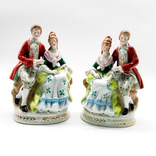 2pc Vintage Japanese Victorian Courting Couple Figurines