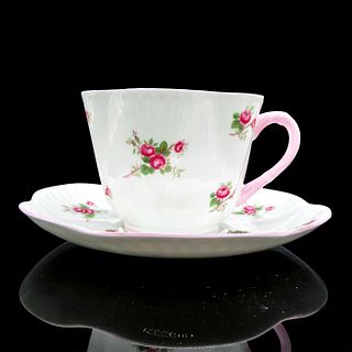 2pc Shelley England Coffee Cup and Saucer, Bridal Rose
