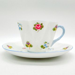 2pc Shelley England Cup and Saucer, Rose Pansy Forget Me Not