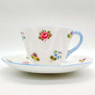 2pc Shelley England Cup and Saucer, Rose Pansy Forget Me Not