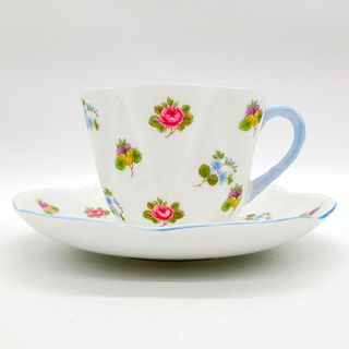 Shelley Coffee Cup and Saucer, Rose Pansy Forget Me Not