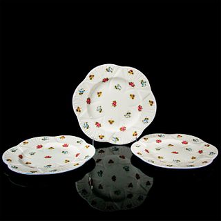 3pc Shelley Luncheon Plates, Rose Pansy Forget Me Not