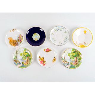 7pc Shelley England Saucers, Various