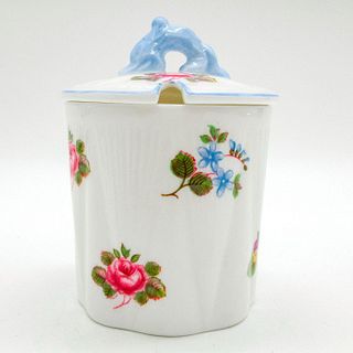 Shelley England Jam/Jelly Jar, Rose Pansy Forget Me Not