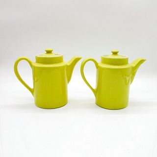 2pc Vintage American Hall Ceramic Tea Pots Yellow